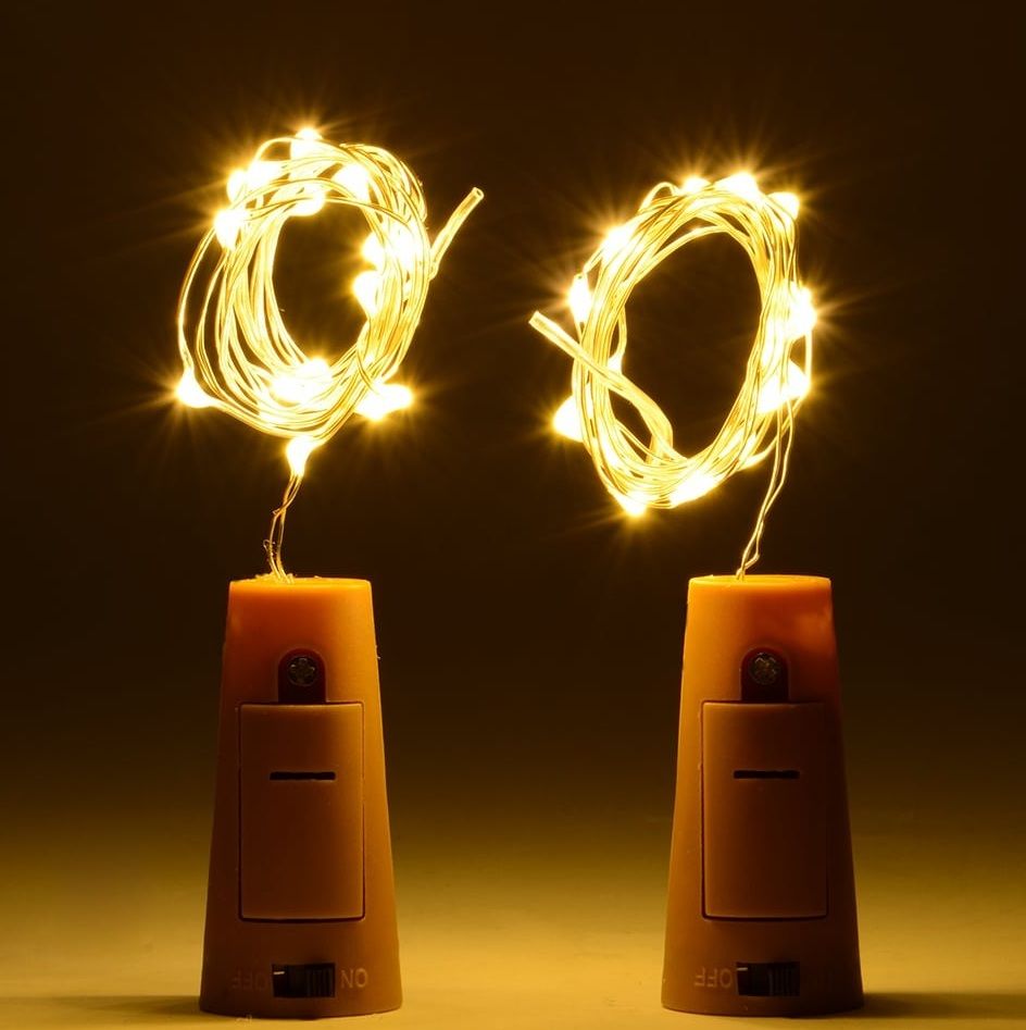 20 LEDs 2.03 m Yellow Steady Bottle Rice Lights