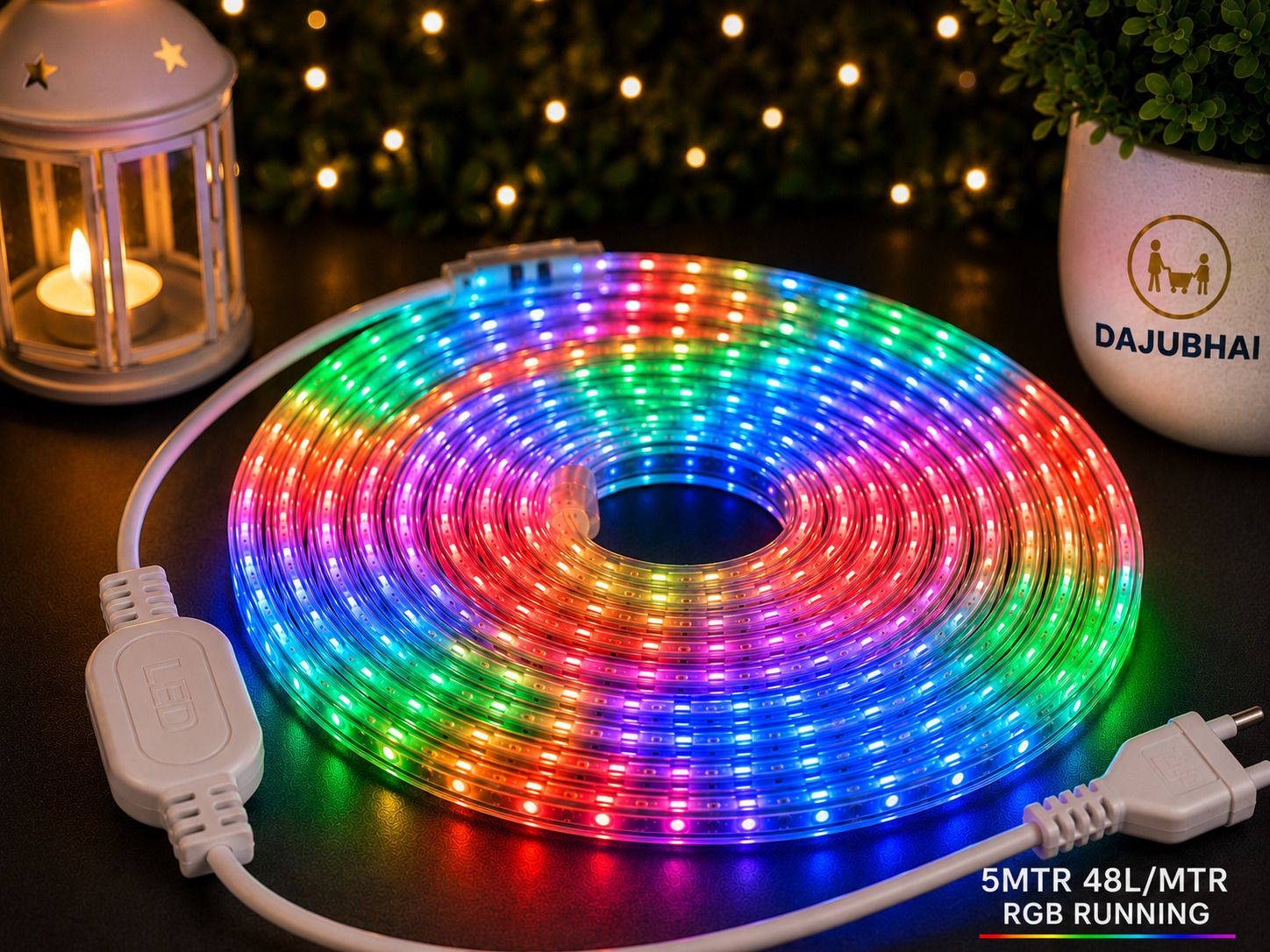 dajubhai 600 LEDs 5 m Multicolor Steady Strip Rice Lights-picture-45