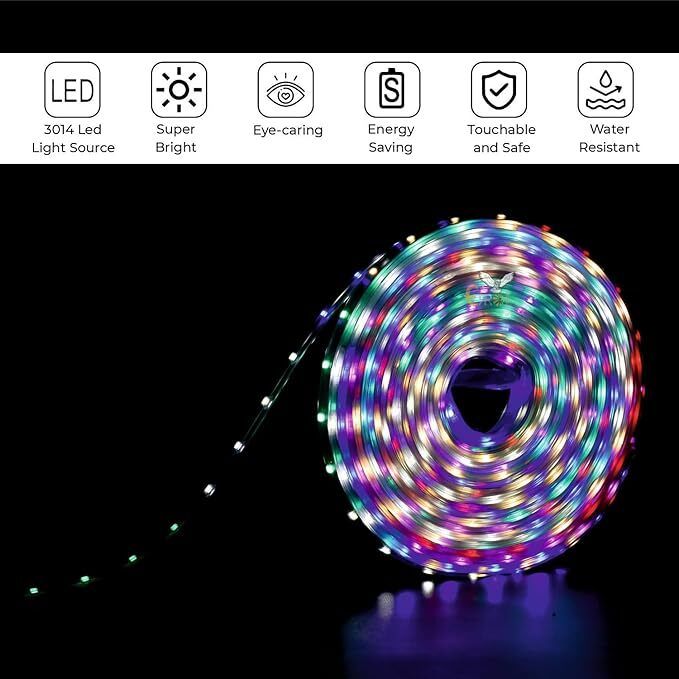 1200 LEDs 10 m Multicolor Steady, Flickering, Color Changing Strip Rice Lights