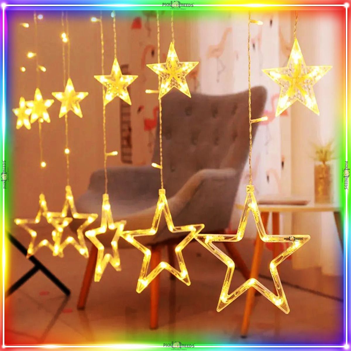 pick ur needs 138 LEDs 2.49 m Yellow Flickering Star Rice Lights-picture-13