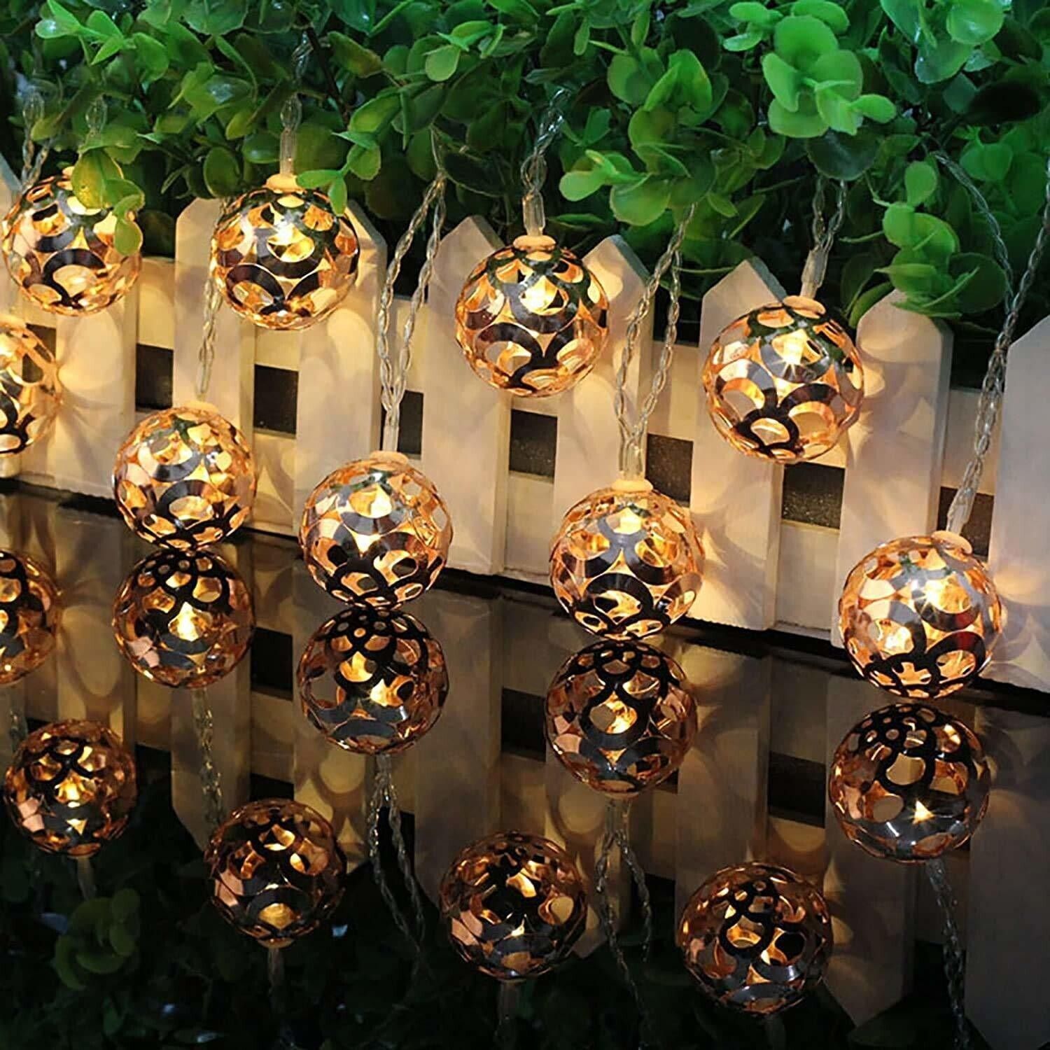 16 LEDs 0.25 m Gold Steady Ball Rice Lights-image-12
