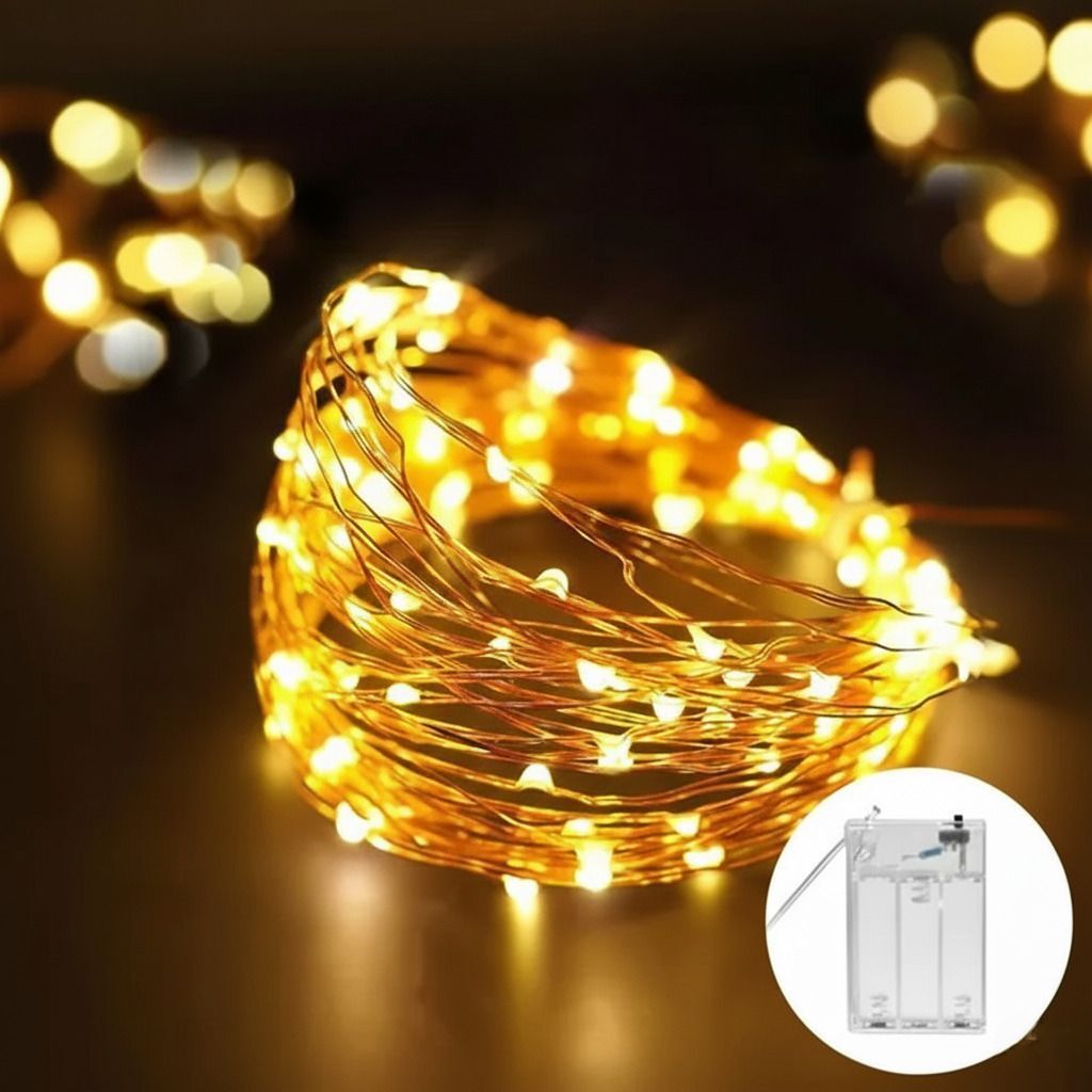 50 LEDs 2 m Yellow Steady String Rice Lights-image-43