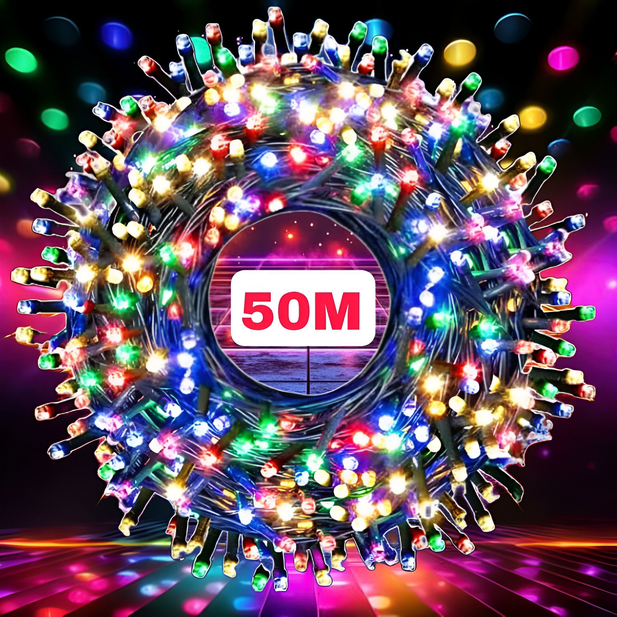 160 LEDs 50 m Multicolor Color Changing Disco Rice Lights-image-31