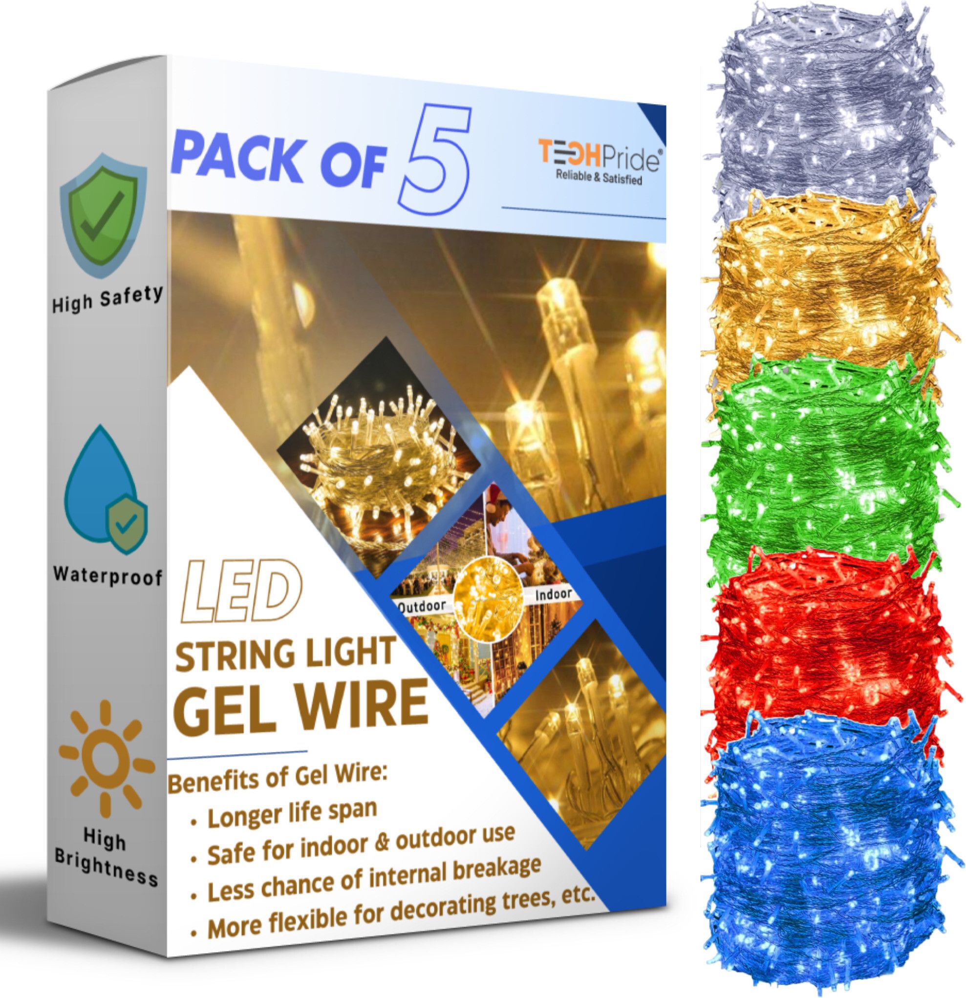 40 LEDs 11 m Multicolor Steady String Rice Lights