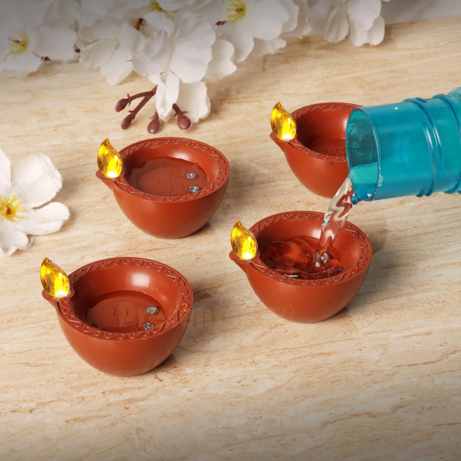 true décor 6 PC Water Sensor LED Electric Diya Flameless & Smokeless Candles Candle Candle-picture-28
