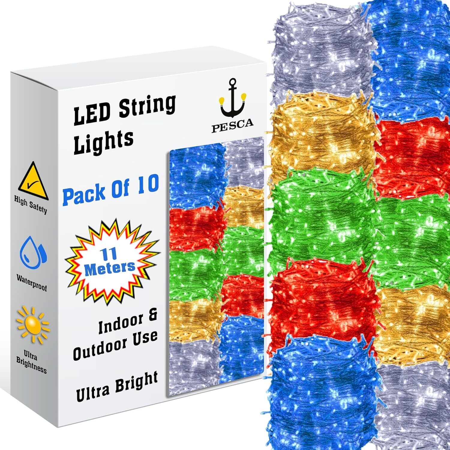 40 LEDs 11 m Multicolor Steady String Rice Lights-image-48