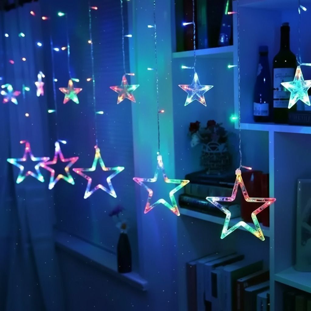 140 LEDs 3.05 m Multicolor Flickering, Steady Star Rice Lights-image-35
