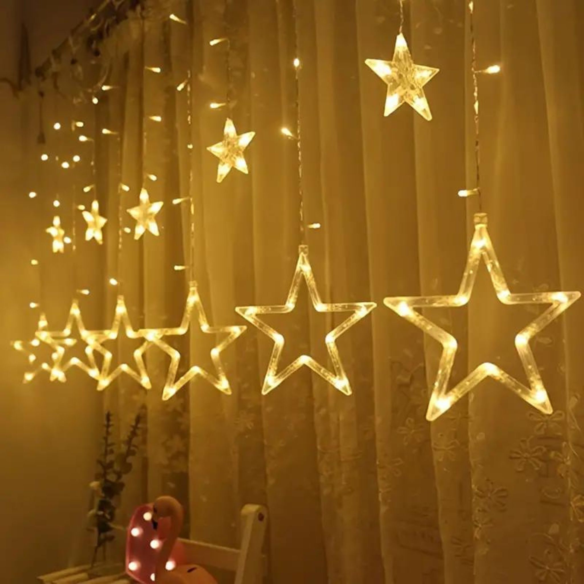 112 LEDs 4.5 m Transparent Flickering Star Rice Lights
