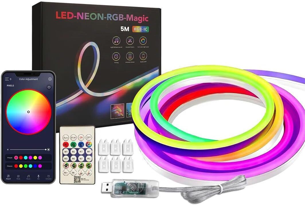 ASTOUND 5 Meter RGB Neon Rope Lights Smart App Controlled LED Strip Light Strip-image-42