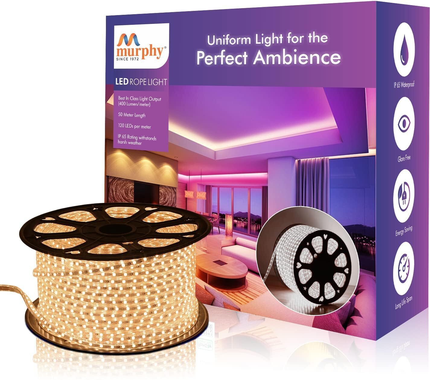 murphy 600 LEDs 5 m Yellow Steady String Rice Lights image 1