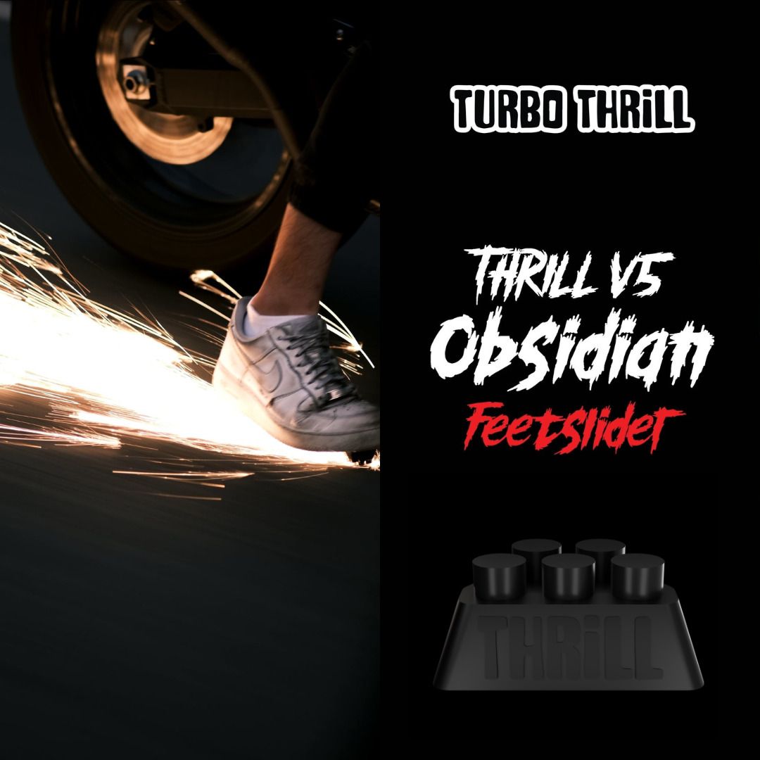 Thrill V5 Obsidian Feet Slider for Bikers/Riders - 1 Piece Flint Fire Starter-image-5