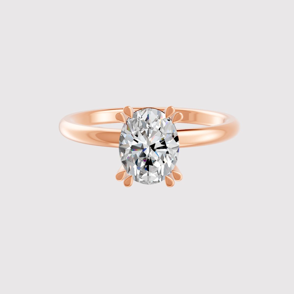 forever jewels Ring For Women & Girls, 3Ct Rose Gold Plated Oval Cut 4 Prongs Sterling Silver Moissanite Sterling Silver Plated Ring-picture-12