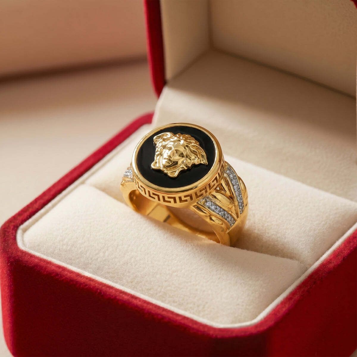 Medusa Statement Ring Brass Cubic Zirconia, NA Ring-image-6