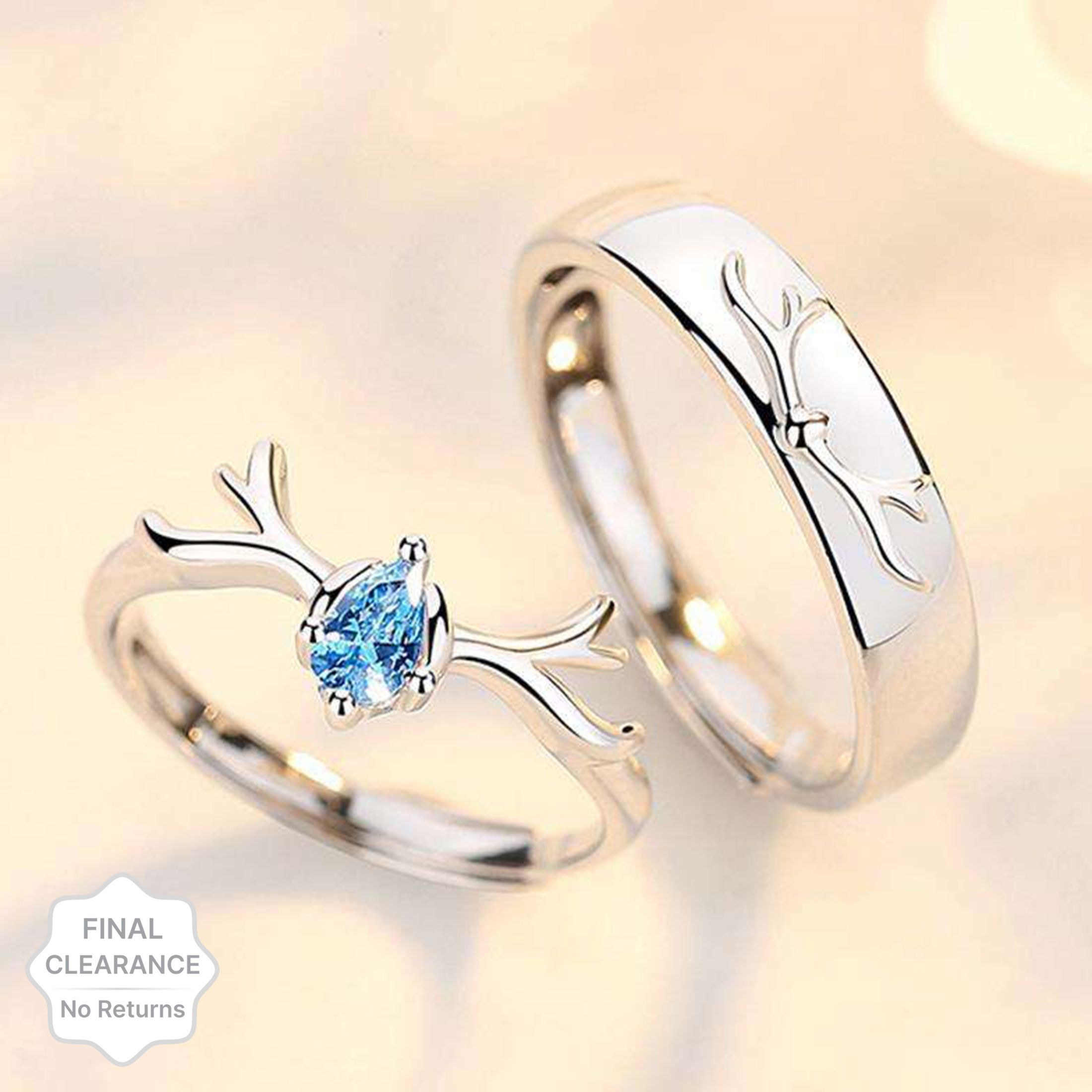 ruby collection Valentine Gift Couple Ring for lovers Gift for Girlfriend Boyfriend/Husband Wife Stainless Steel Cubic Zirconia Platinum Plated Ring Set-picture-12