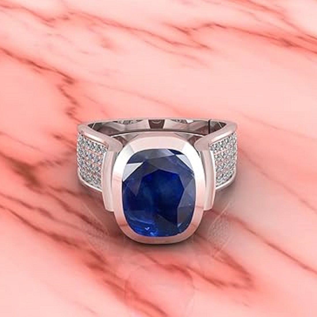 9.25 Ratti 8.00 Crt Natural Blue Sapphire Neelam Sterling Silver 925 Ring Sterling Silver Sapphire Silver Plated Ring-image-28