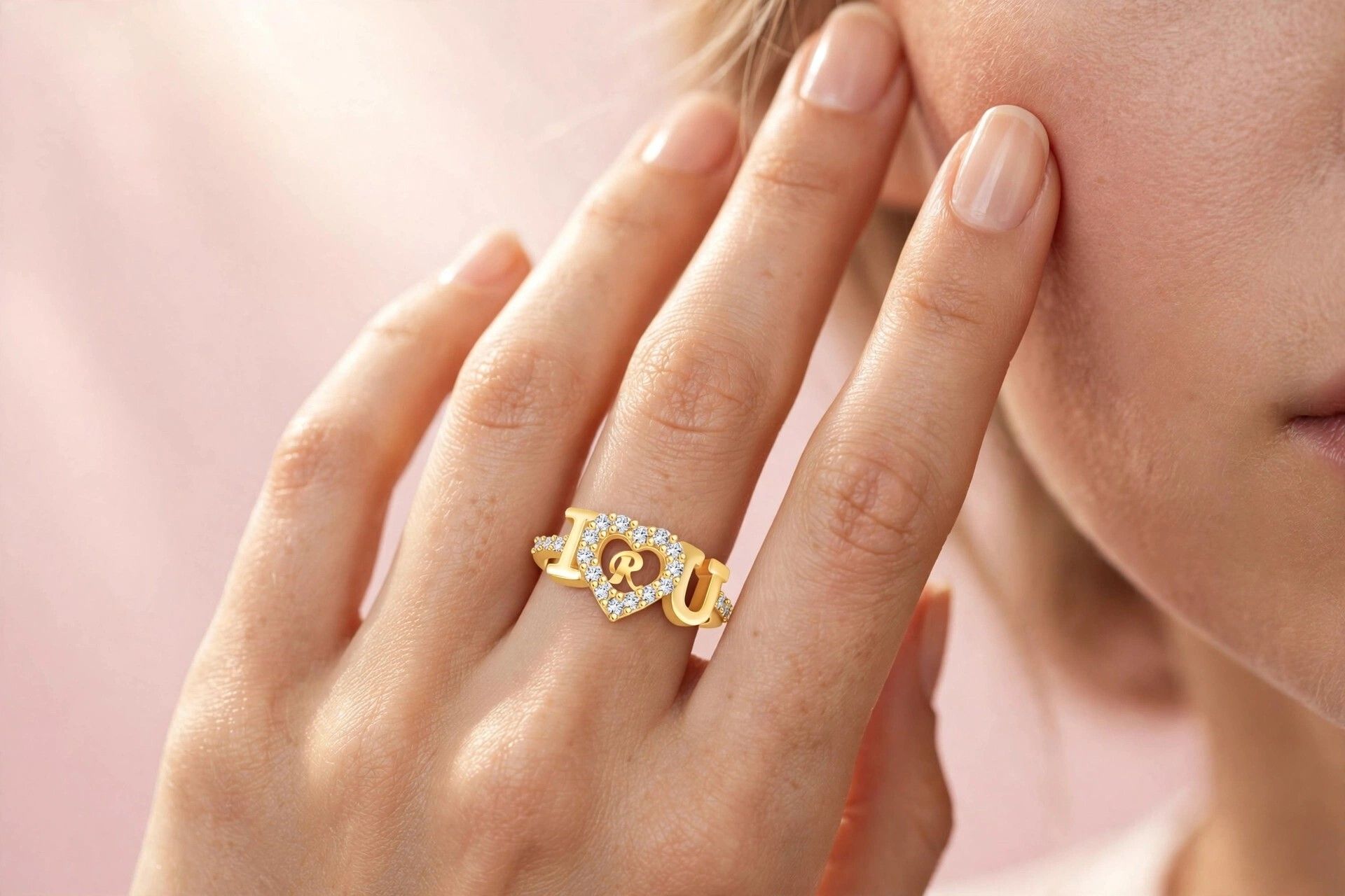 iga collection Valentine Latest Customised Trendy Look Alphabetical Rings Brass Cubic Zirconia Ring-picture-18