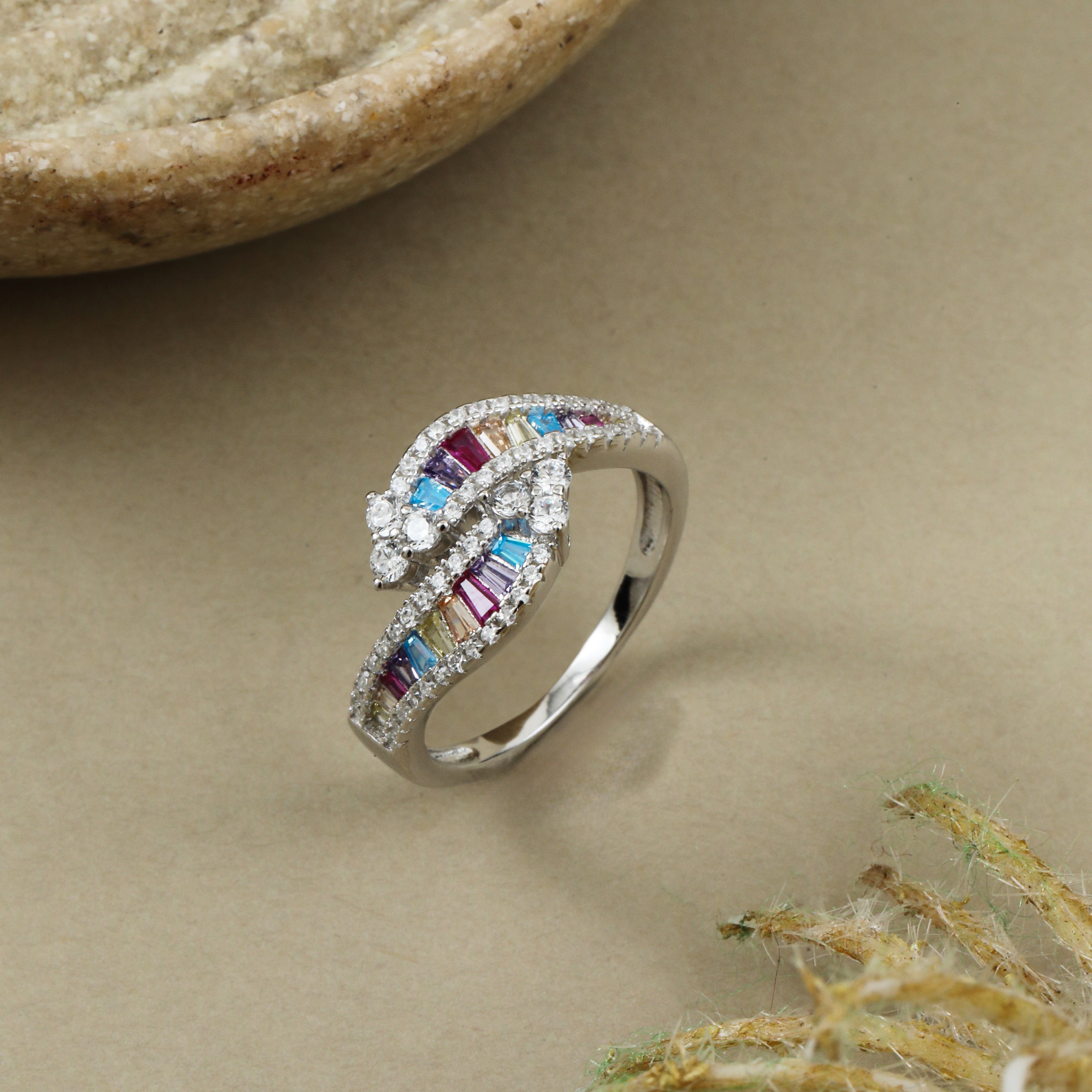 Sterling Silver Cubic Zirconia Sterling Silver Plated Ring-image-16