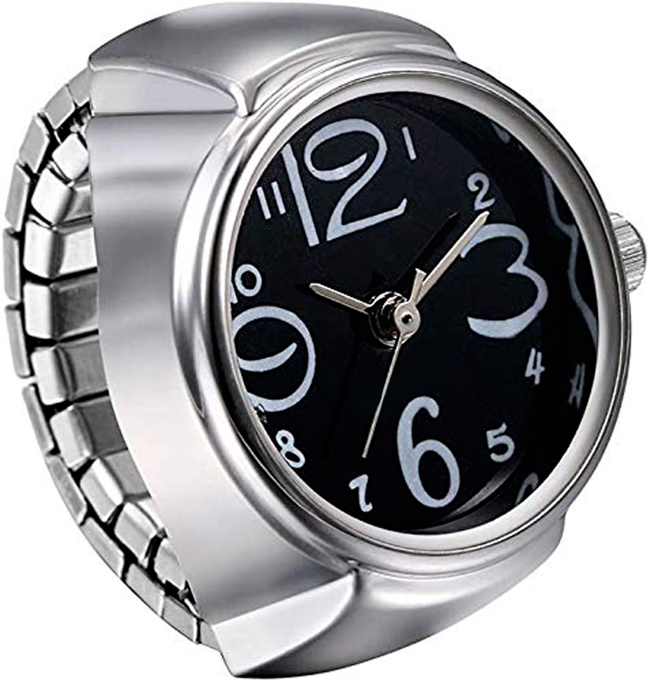 thrillz Watch Design Ring For Women Stylish Stretchable Ring For Girls Women Ring Alloy Silver Plated Ring-picture-11