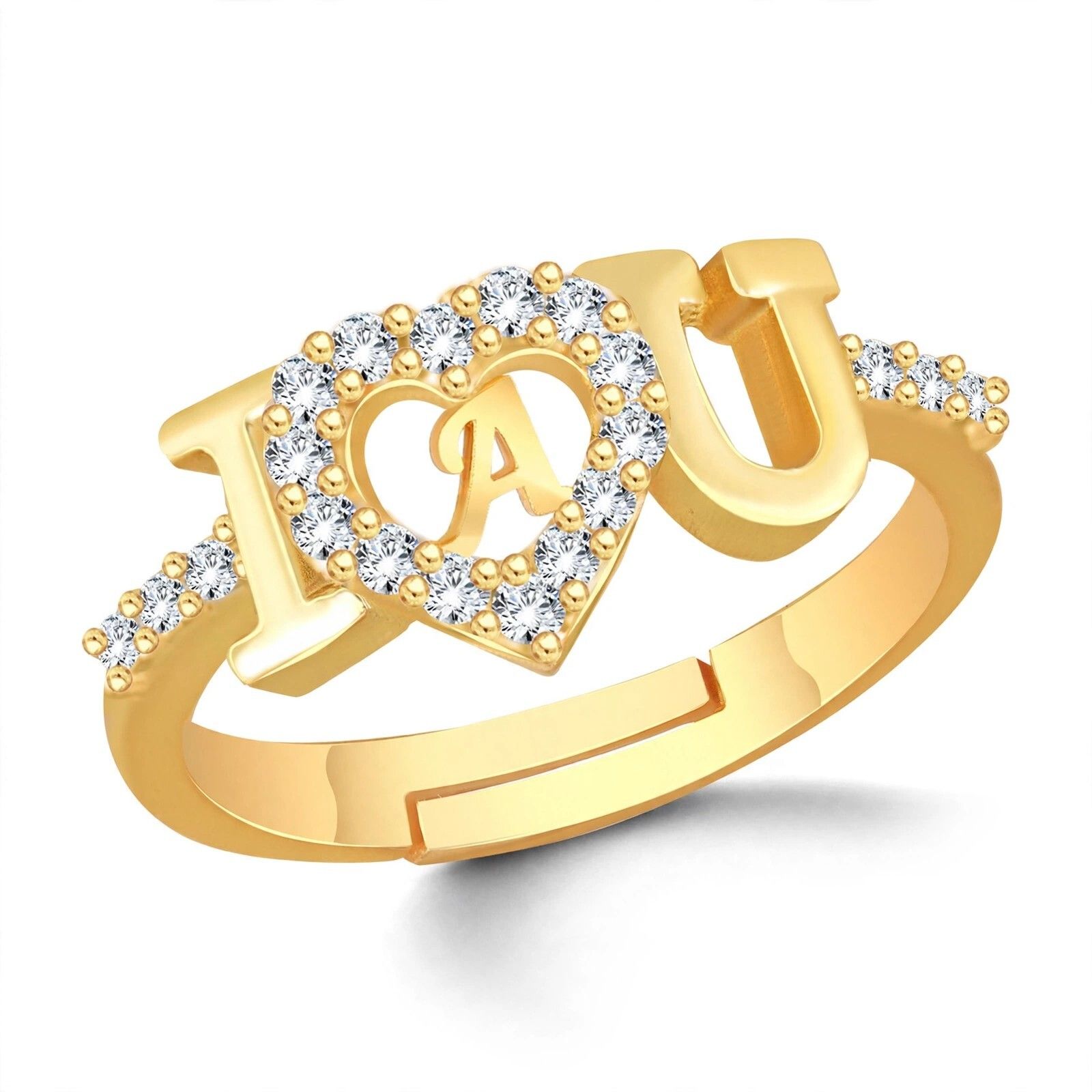 iga collection Valentine Latest Customised Trendy Look Alphabetical Rings Brass Cubic Zirconia Ring-picture-16