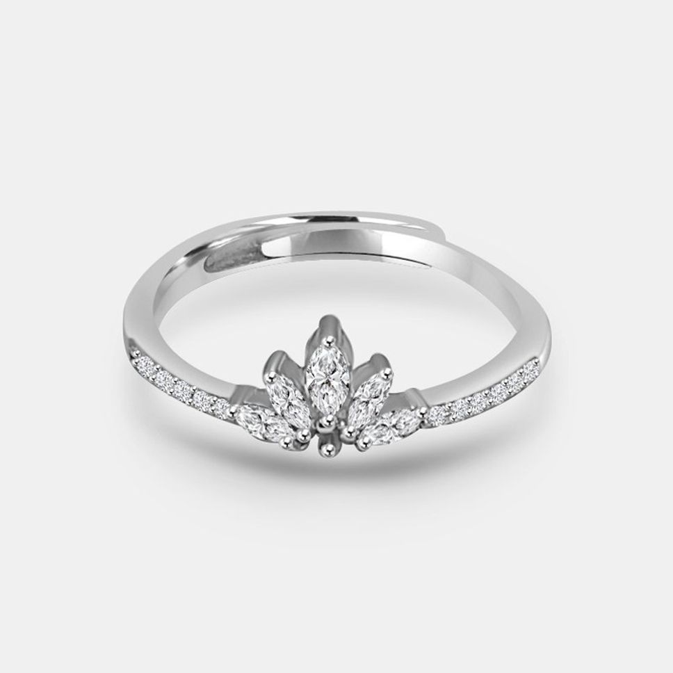 apna silver Silver Cubic Zirconia Rhodium Plated Ring-picture-37