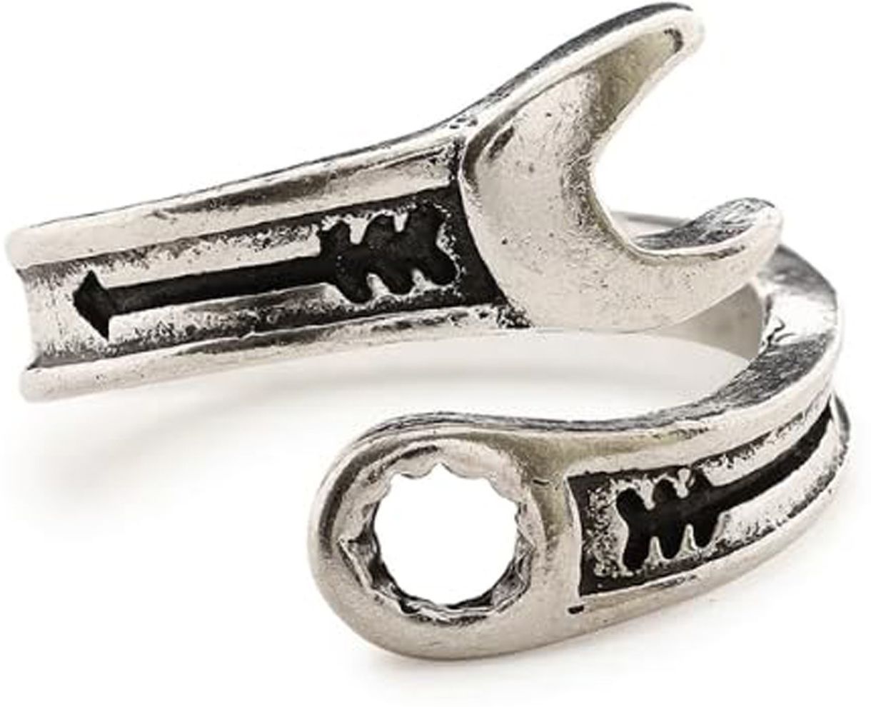 rudra Unisex Trending Adjustable Mechanical Wrench Spanner Ring/Aesthetic Thumb Ring Stainless Steel Ring-picture-33