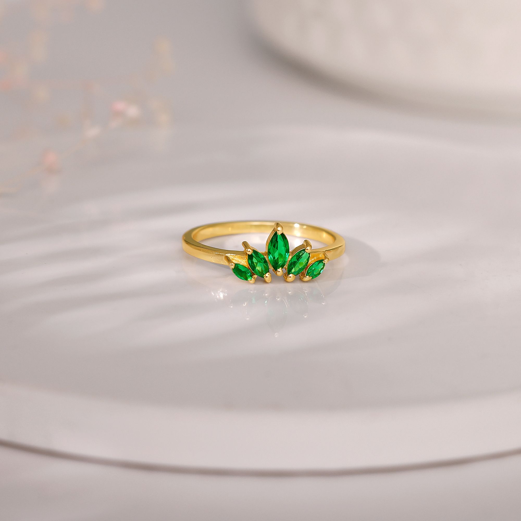 giva 925 Silver Golden Emerald Marquise Ring|Lifetime Plating|6 Month Warranty Sterling Silver Zircon Rhodium Plated Ring-picture-11
