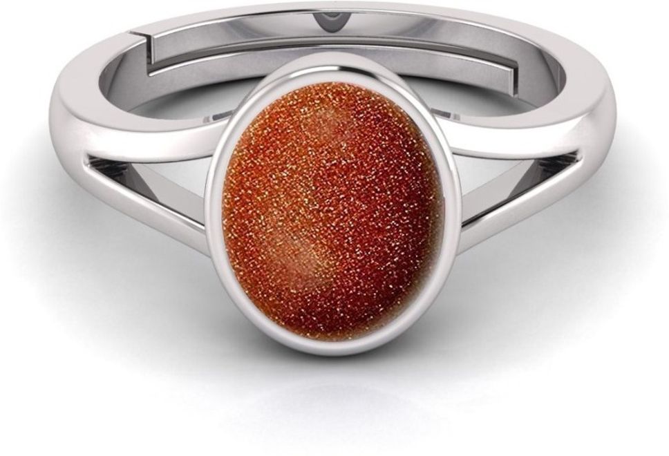 pranjal gems Natural 15.25 Ratti Sun Star Sun Stone Gemstone Ring Alloy Beads Sterling Silver Plated Ring-picture-16