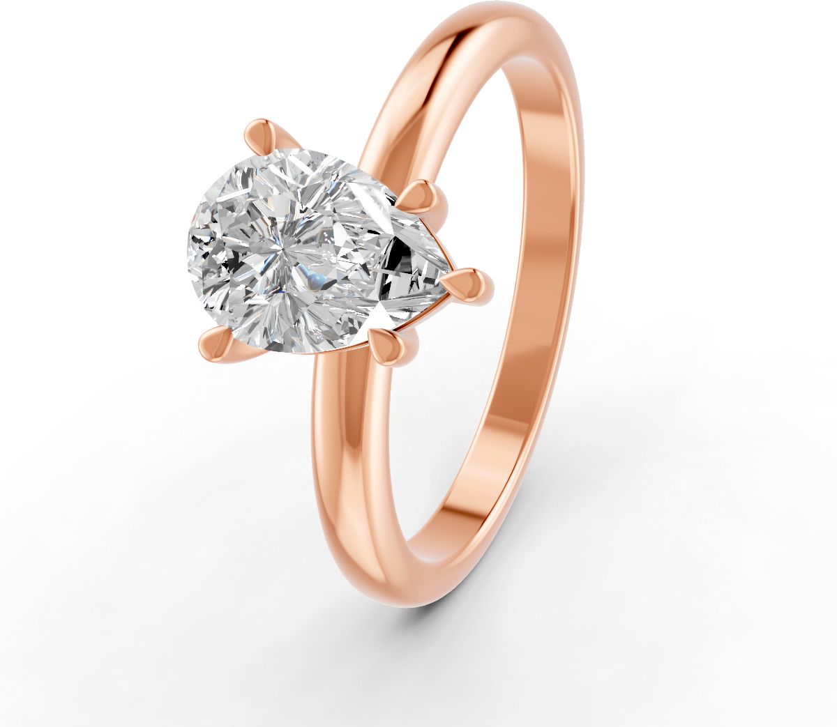 forever jewels 5Ct Pear Cut Moissanite Women 5 Prong Solitaire Ring 14K Rose Gold Plated Sterling Silver Moissanite Gold Plated Ring-picture-28