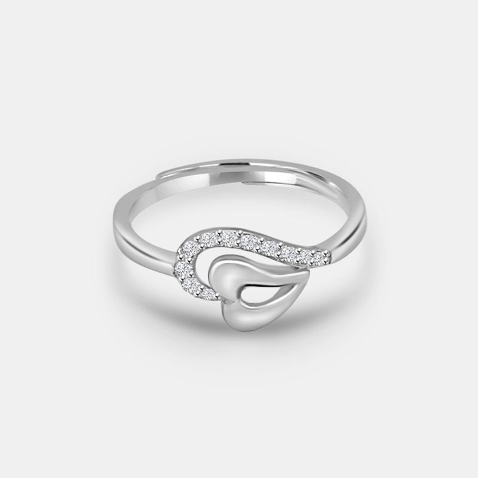apna silver Silver Cubic Zirconia Rhodium Plated Ring-picture-18