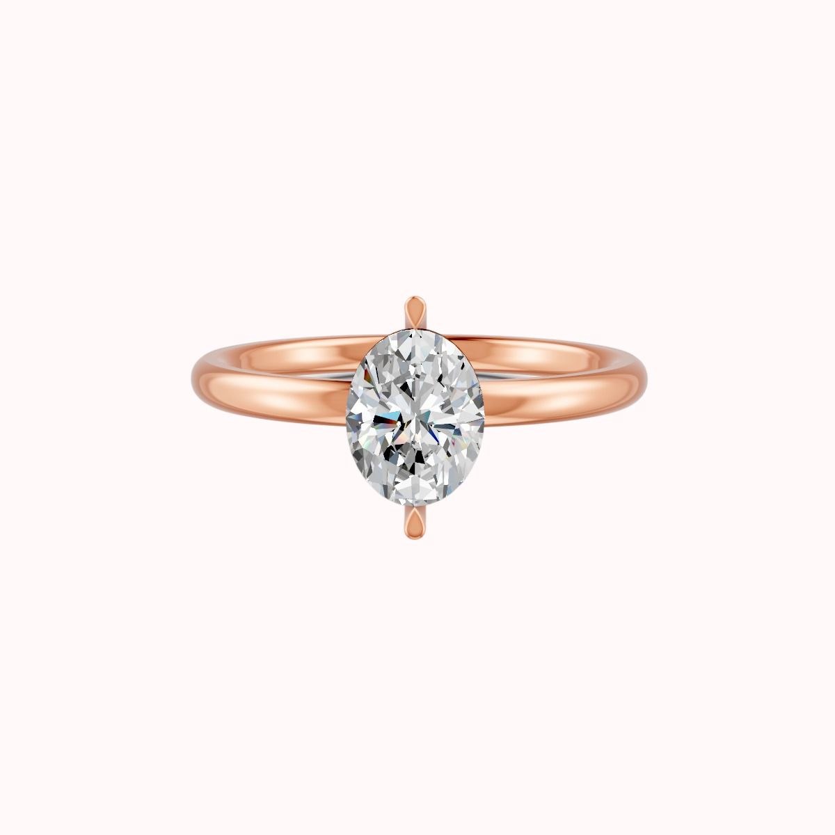 forever jewels Ring For Women & Girls, 5Ct Rose Gold Plated Oval Cut 2 Prongs Sterling Silver Moissanite Sterling Silver Plated Ring-picture-28