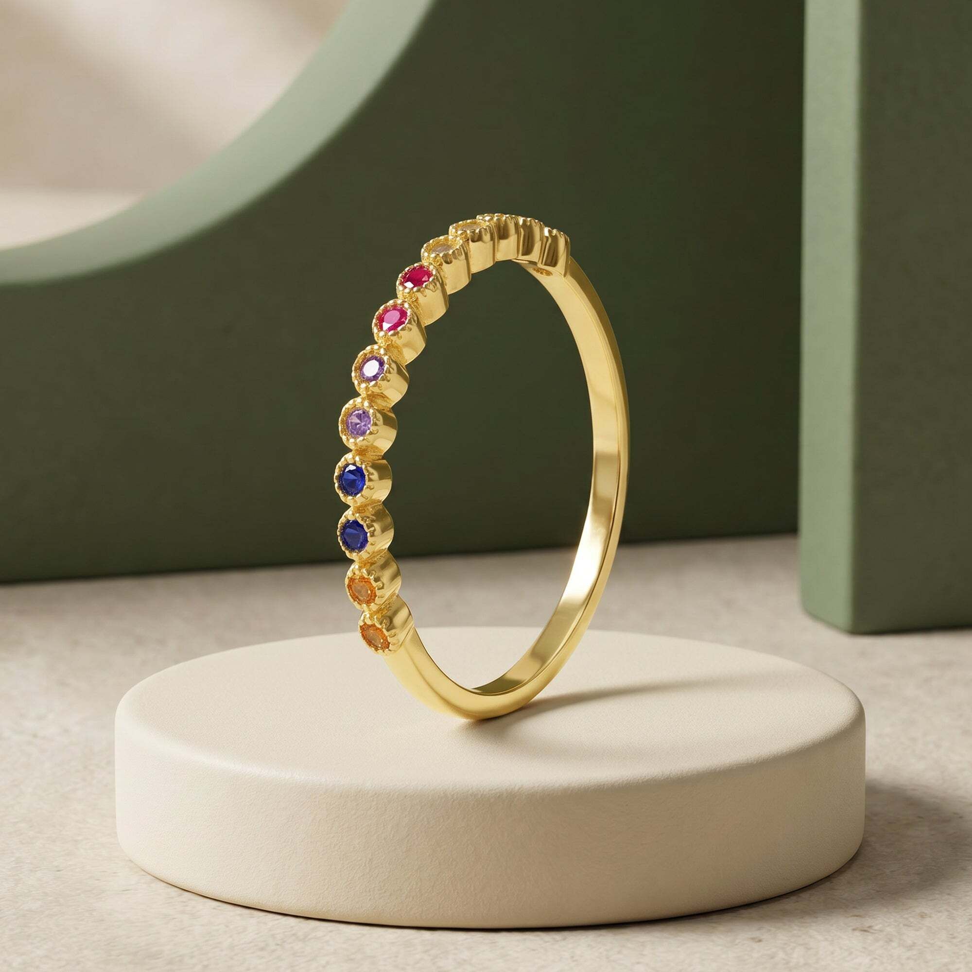giva Silver Golden Anneliese Ring, Fixed Size Sterling Silver Zircon Rhodium Plated Ring-picture-15