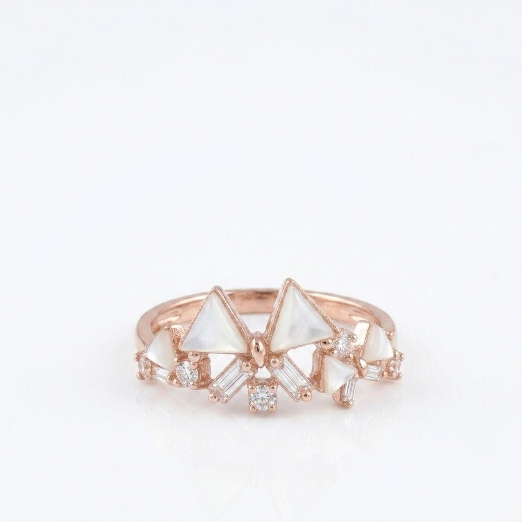 925 Sterling Silver Geometric Bow CZ Ring for Women & Girls Sterling Silver Cubic Zirconia Silver Plated Ring-image-46