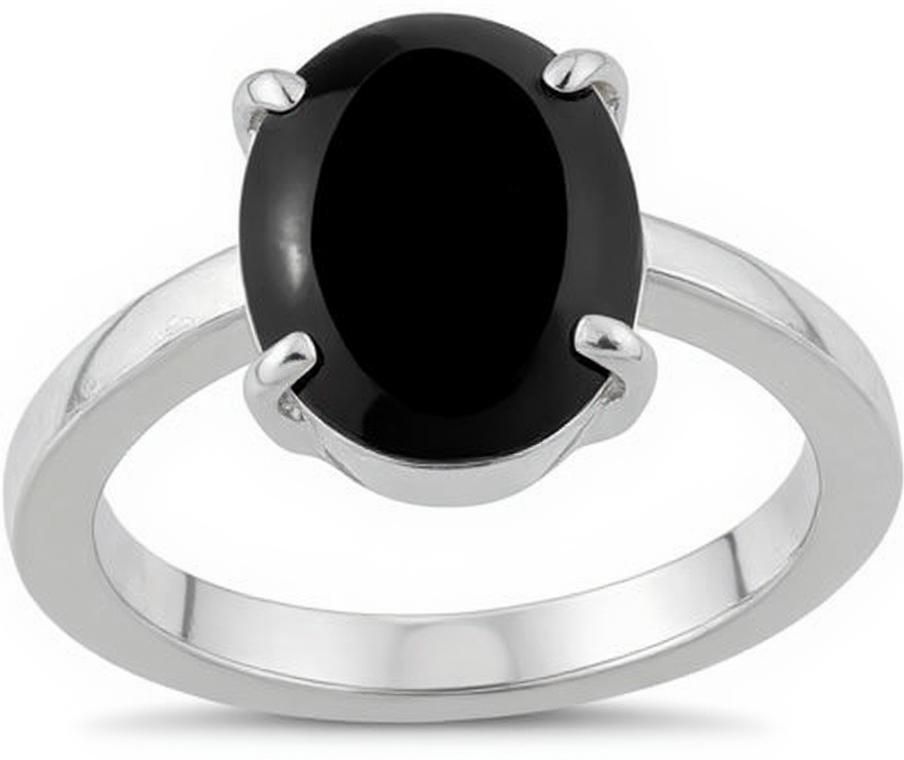 gemvanta Black Haqiq Precious Gemstone Astrological Silver Plated Adjustable Brass, Silver Onyx Silver Plated Ring-picture-10