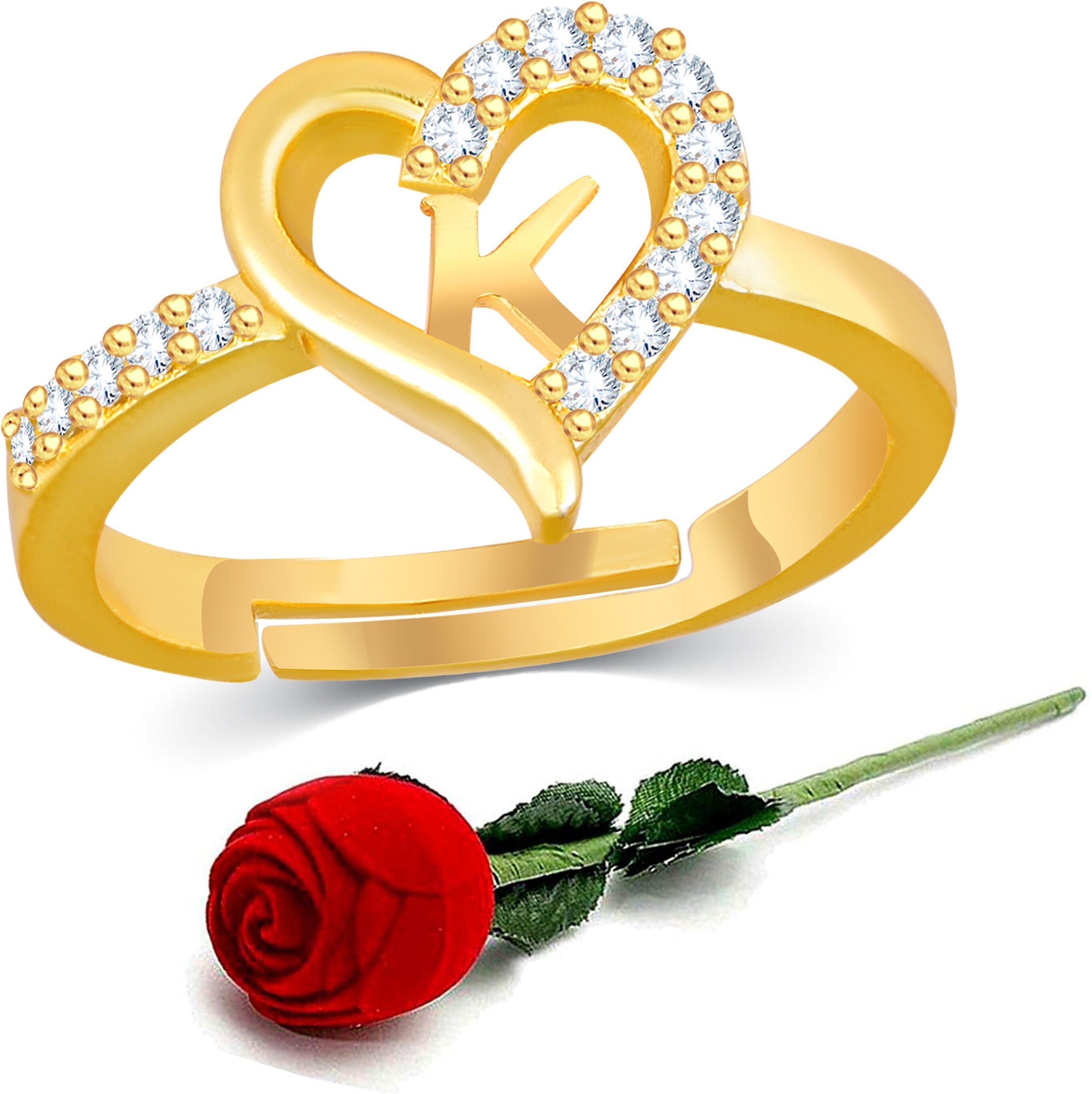 house of common Brass Cubic Zirconia Gold Plated Ring Set-picture-38