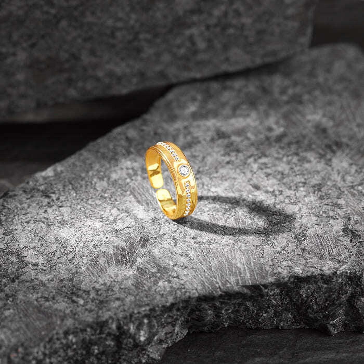 giva 925 Silver Golden Warrior Prince Ring for Him Sterling Silver Zircon Gold Plated Ring-picture-12