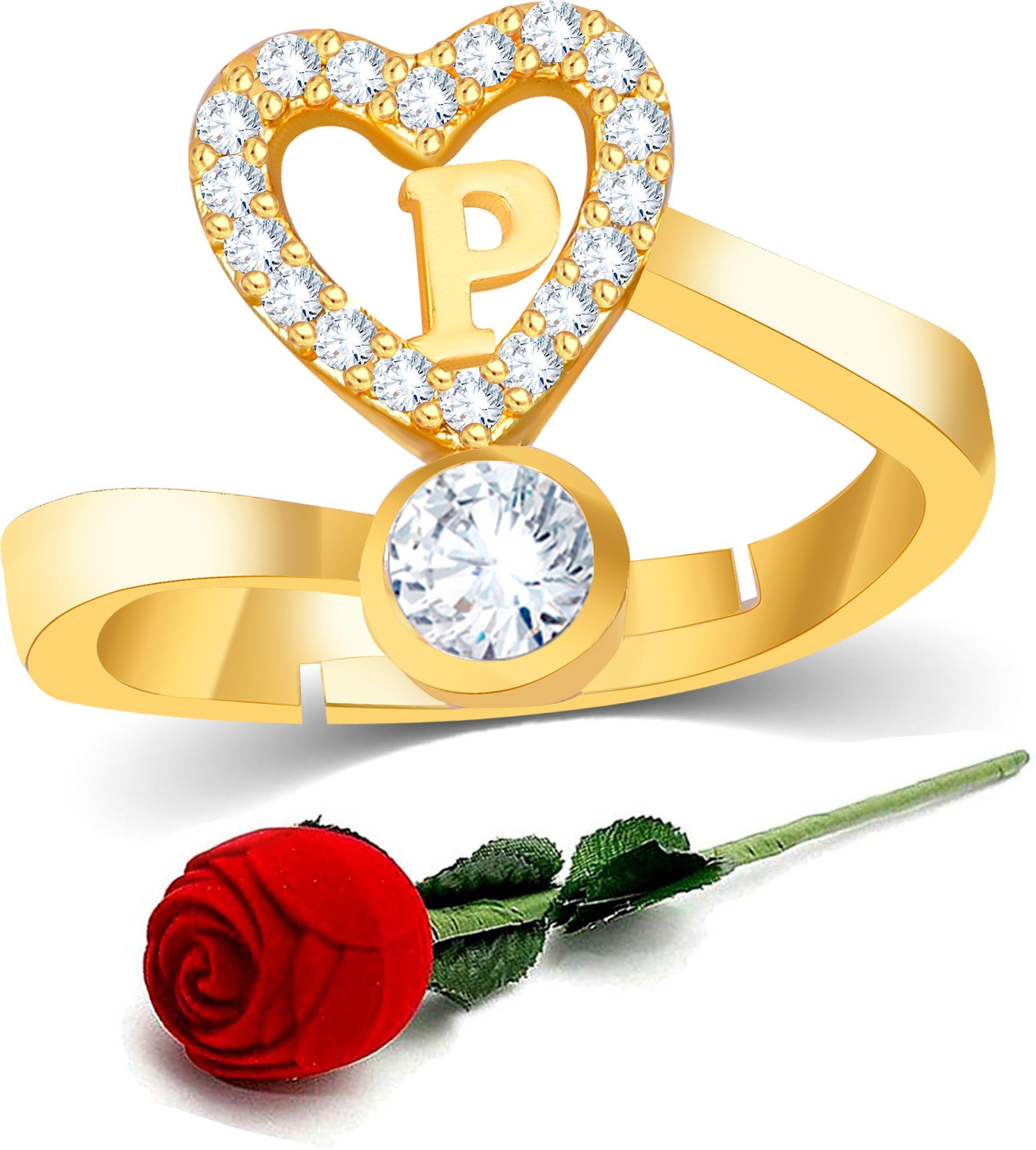 house of common Brass Cubic Zirconia Gold Plated Ring Set-picture-39