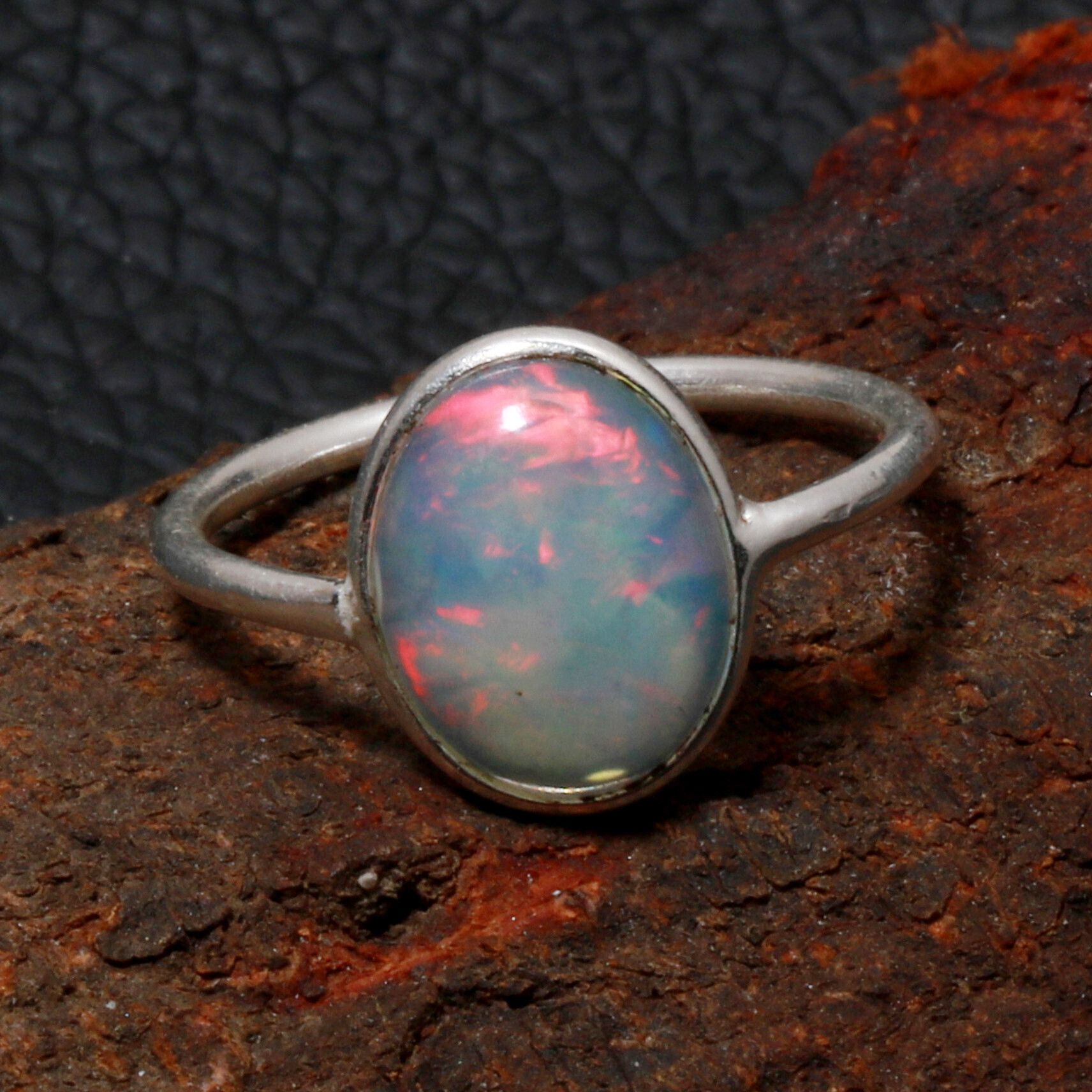 Oval Shape, Handmade, Elegant Design Sterling Silver Opal Ring-image-42