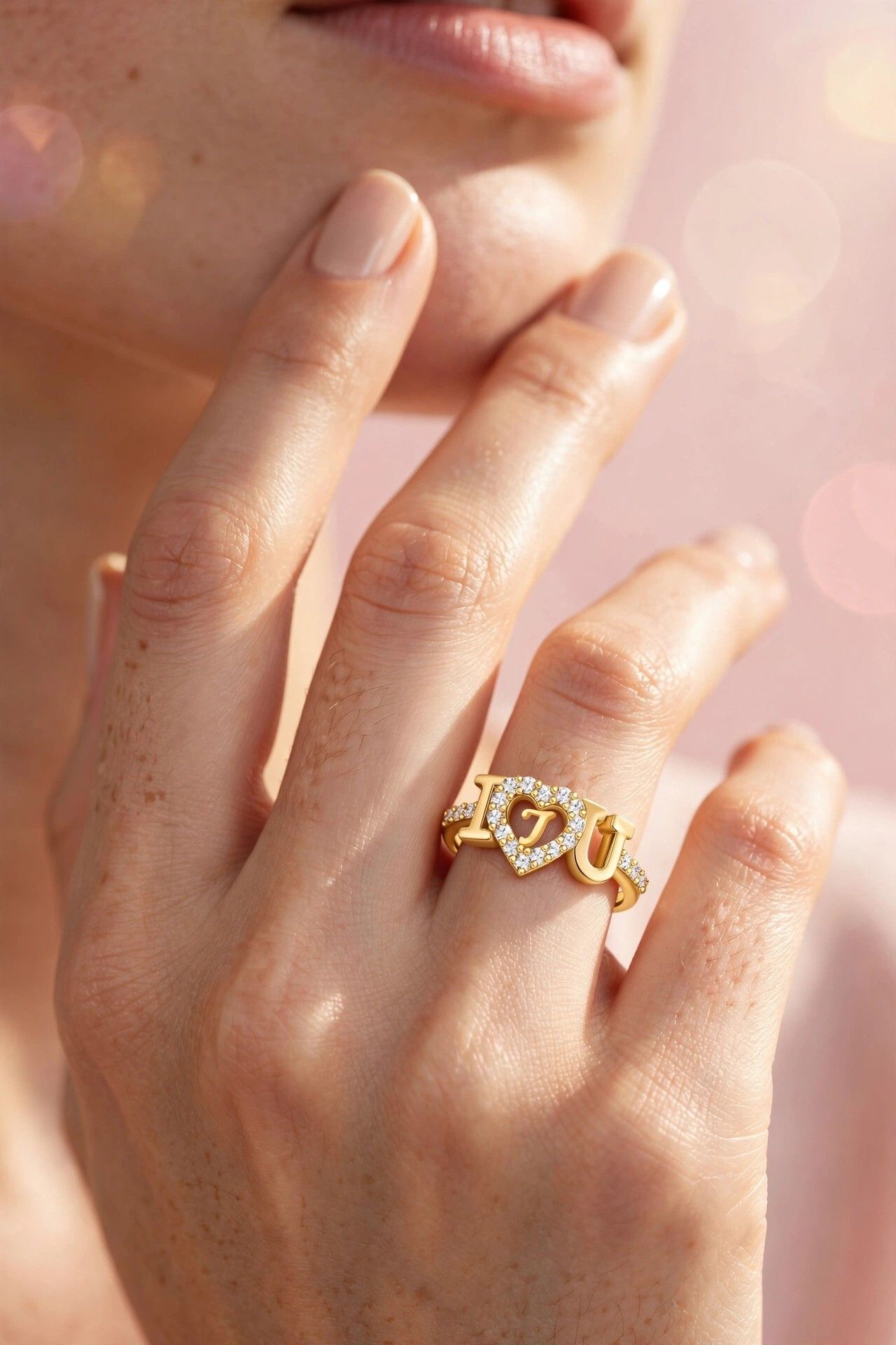 iga collection Valentine Latest Customised Trendy Look Alphabetical Rings Brass Cubic Zirconia Ring-picture-3