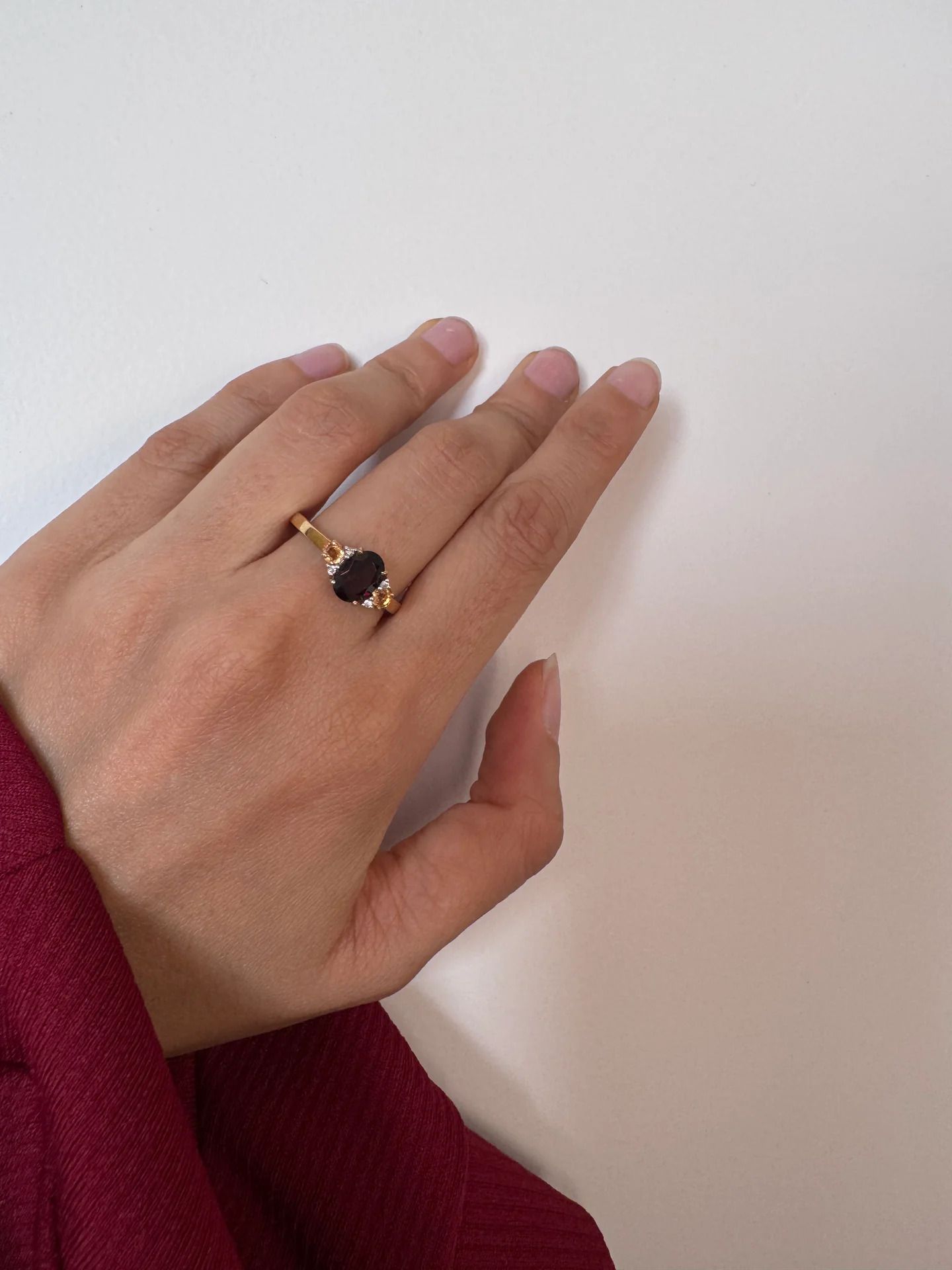 Sterling Silver Garnet Ring-image-6