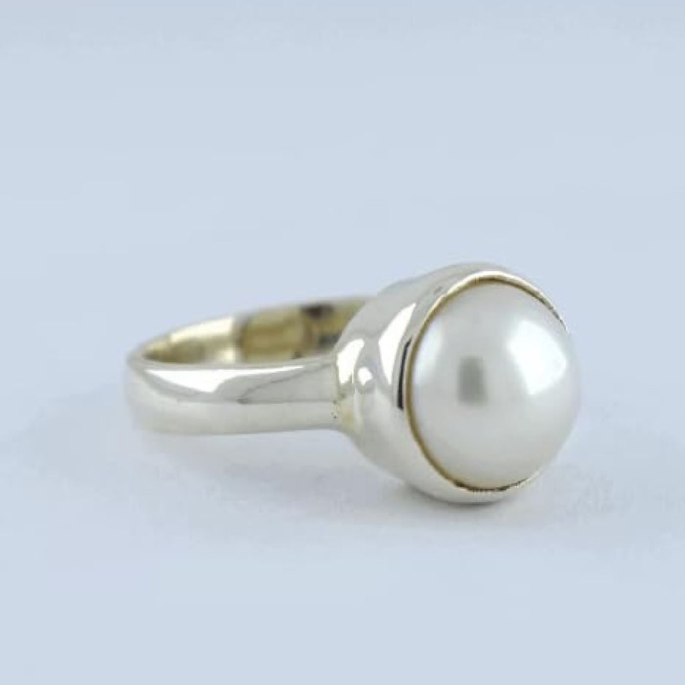 Pearl Ring with Natural Pearl/Moti Stone Astrological Brass Ring-image-16