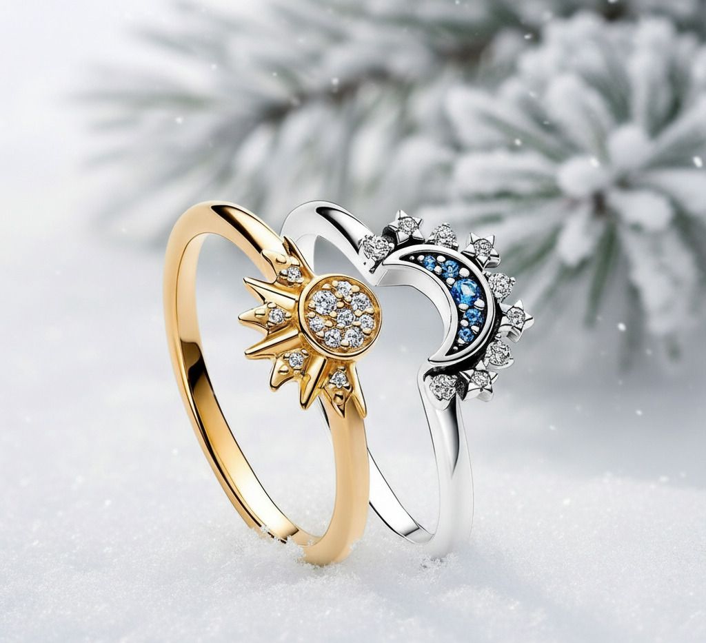 Celestial Sun & Moon Ring Set Alloy Ring Set-image-31