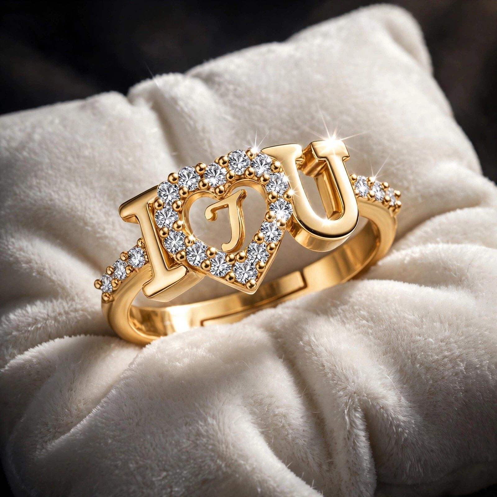 iga collection Valentine Latest Customised Trendy Look Alphabetical Rings Brass Cubic Zirconia Ring-picture-12