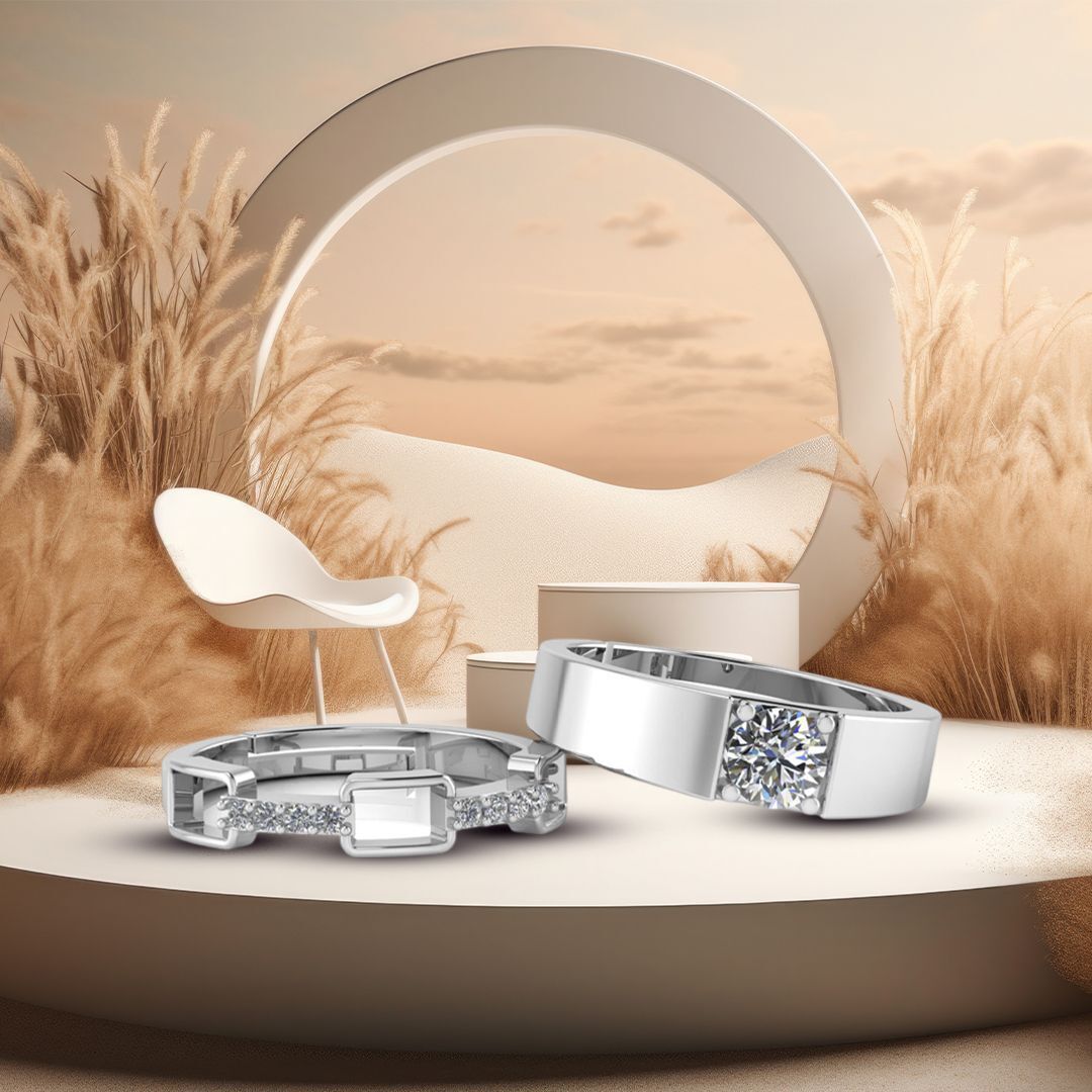 miss highness 925 Silver Romantic Couple's Ring Set | Perfect Gift for Anniversary & Valentine Sterling Silver Cubic Zirconia Rhodium Plated Ring Set-picture-20