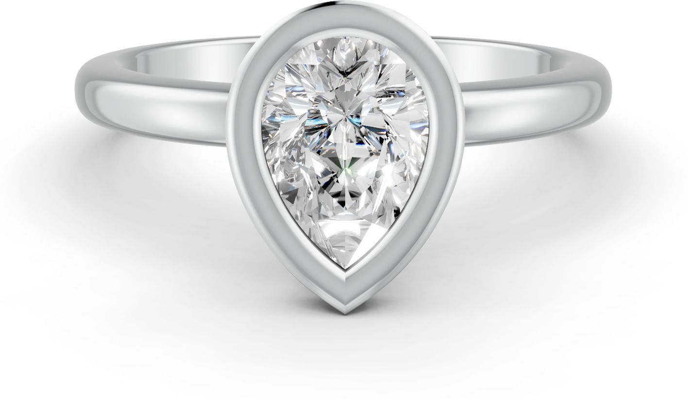 forever jewels 2Ct Pear Cut Moissanite Women Bezel Set Solitaire Ring 14K White Gold Plated Sterling Silver Moissanite Gold Plated Ring-picture-22