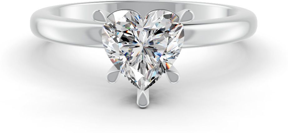 5Ct Heart Cut Moissanite Women 5 Prong Solitaire Ring 14K White Gold Plated Sterling Silver Moissanite Gold Plated Ring-image-13