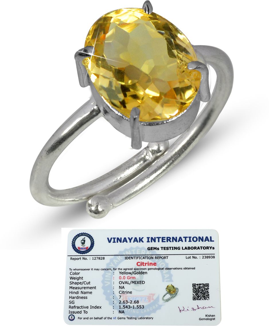 Certified Natural Citrine Gemstone Adjustable Ring for Girls & Women Crystal, Stone Citrine Ring-image-40