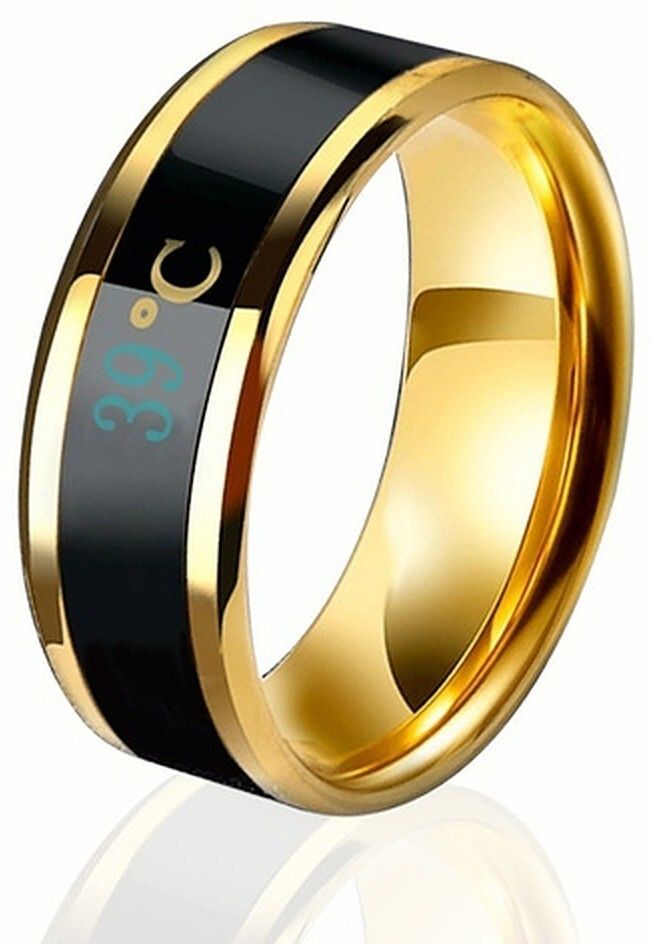 Intelligent Smart Body Temperature Monitor Stainless Steel Ring for Girl and Boy Stainless Steel Titanium Plated Ring-image-38
