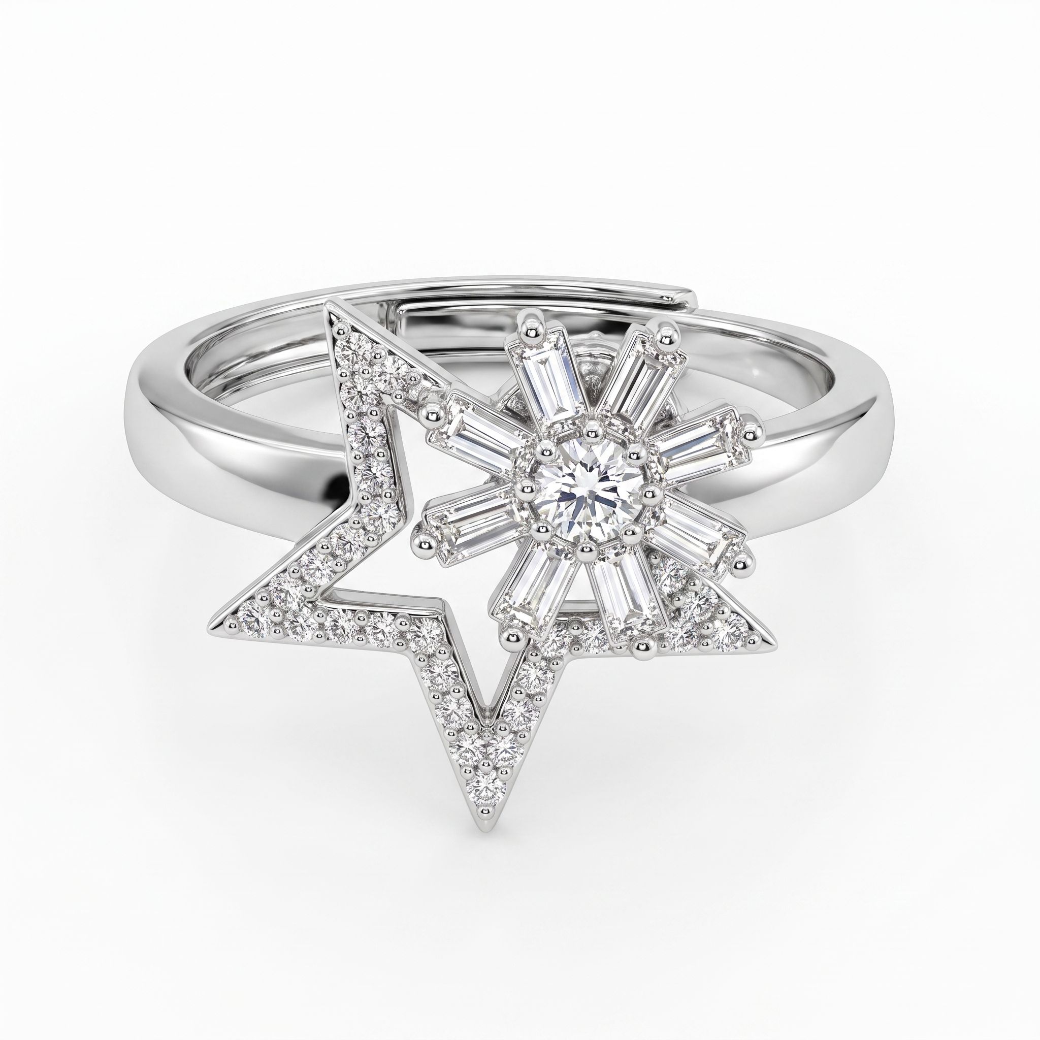 tvish 925 Sliver River of Diamond Ring For Women Sterling Silver Cubic Zirconia Rhodium Plated Ring-picture-34