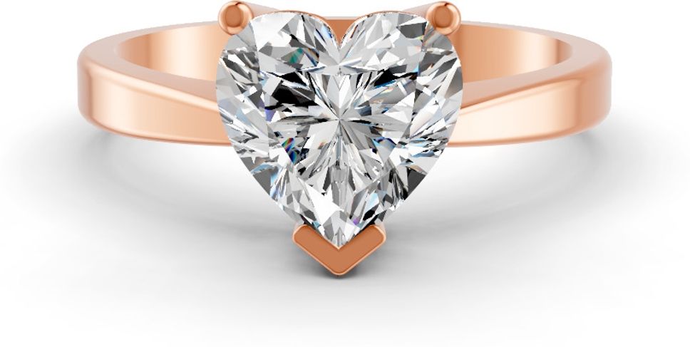forever jewels 3Ct Heart Cut Moissanite Women V Prong Solitaire Ring 14K Rose Gold Plated Sterling Silver Moissanite Gold Plated Ring-picture-19