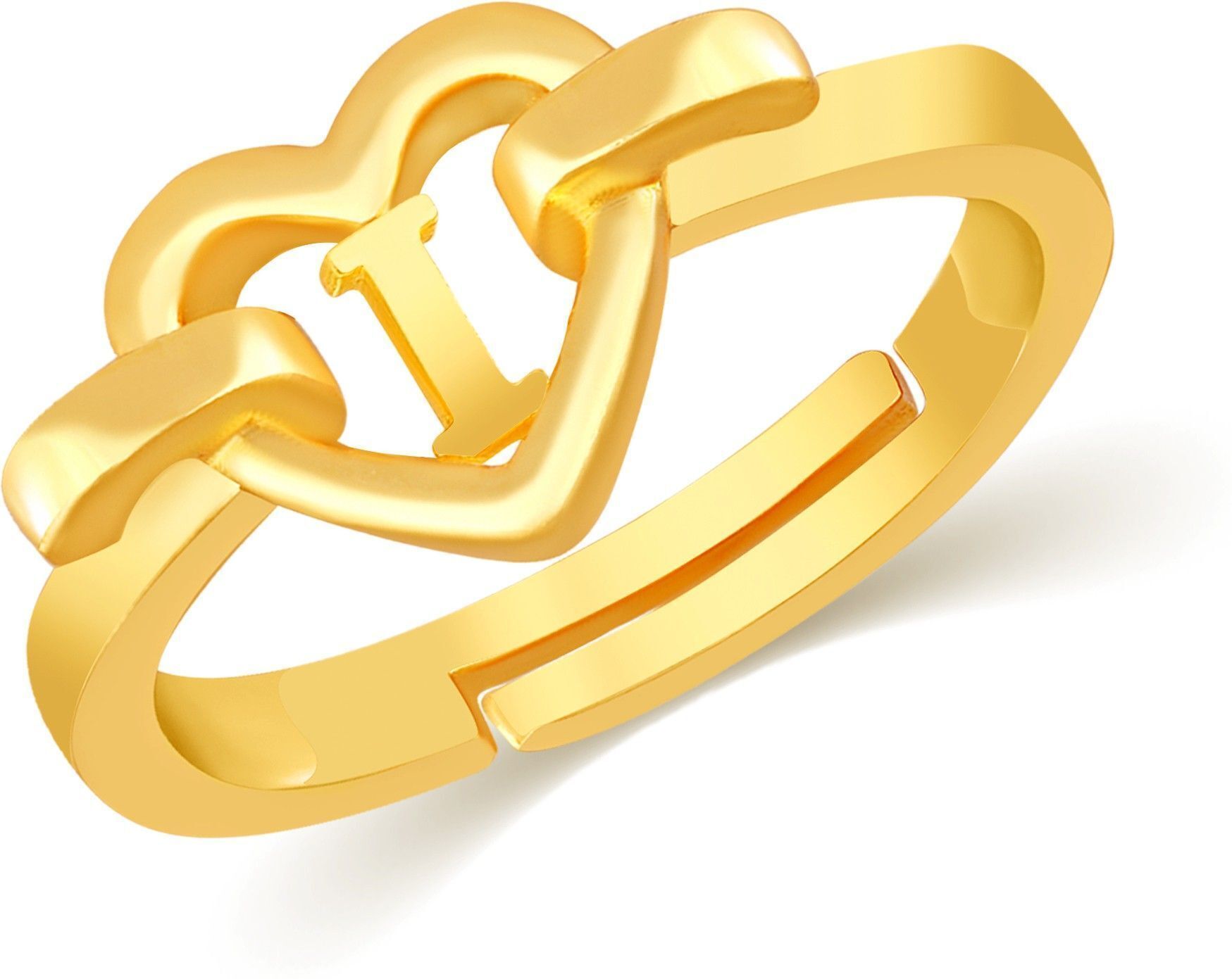 house of common Valentine Adjustable Initial Letter I ring for girl Couple Brass Gold Ring Brass Gold Plated Ring-picture-34